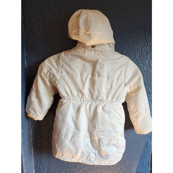 Baby Gap White Puffer Style Coat Jacket with Hood 3T - Picture 3 of 3